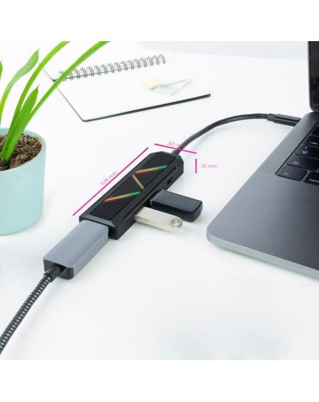 Hub USB 3.1 Tipo-C Nanocable 10.16.0401/ 2 Puertos USB/ 1 USB Tipo-C/ 1 HDMI/ Negro