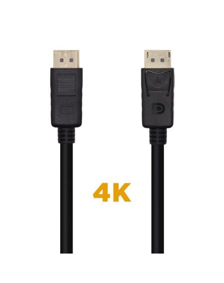 Cable Displayport 1.2 4K Aisens A124-0455/ Displayport Macho - Displayport Macho/ 1m/ Negro