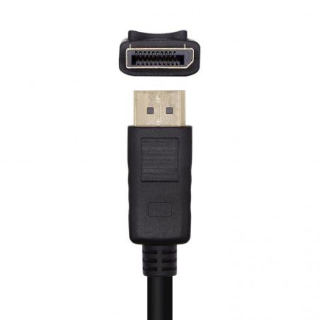 Cable Displayport 1.2 4K Aisens A124-0455/ Displayport Macho - Displayport Macho/ 1m/ Negro