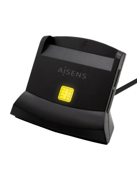 Lector de DNI y Tarjetas USB-C Aisens ASCR-SN04CSD-BK/ Negro