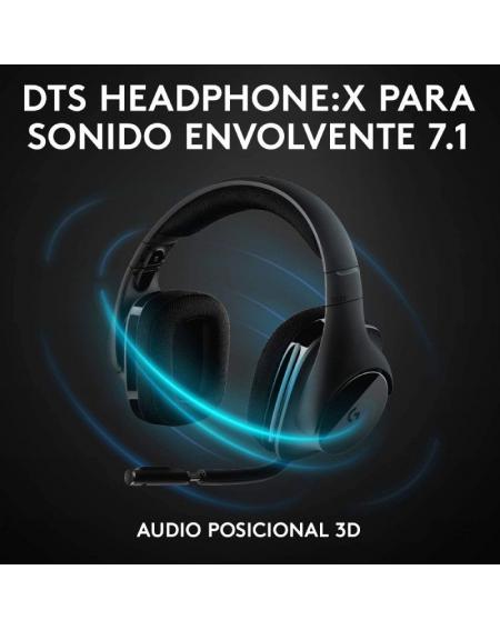 Auriculares Gaming con Micrófono Inalámbricos Logitech G533/ USB/ Negros