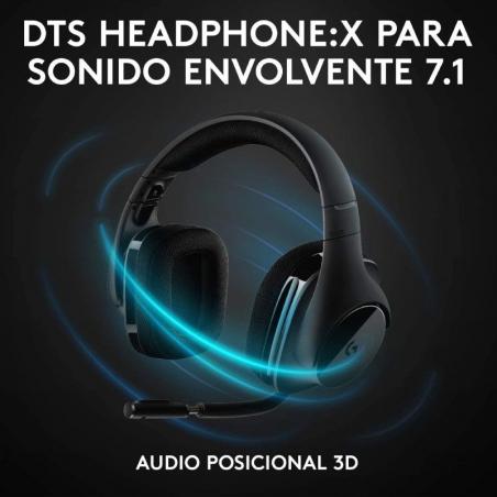 Auriculares Gaming con Micrófono Inalámbricos Logitech G533/ USB/ Negros