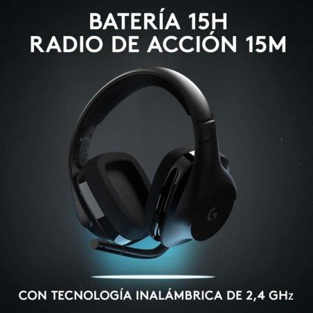 Auriculares Gaming con Micrófono Inalámbricos Logitech G533/ USB/ Negros