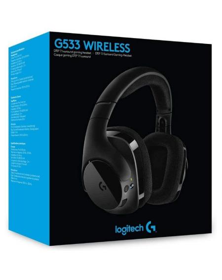 Auriculares Gaming con Micrófono Inalámbricos Logitech G533/ USB/ Negros