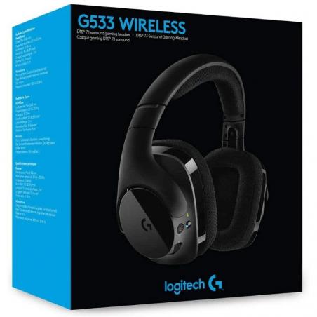 Auriculares Gaming con Micrófono Inalámbricos Logitech G533/ USB/ Negros