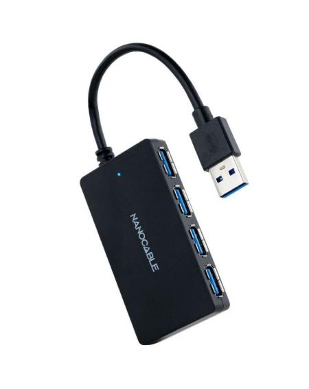 Hub USB 3.0 Nanocable 10.16.4403/ 4 Puertos USB/ Negro