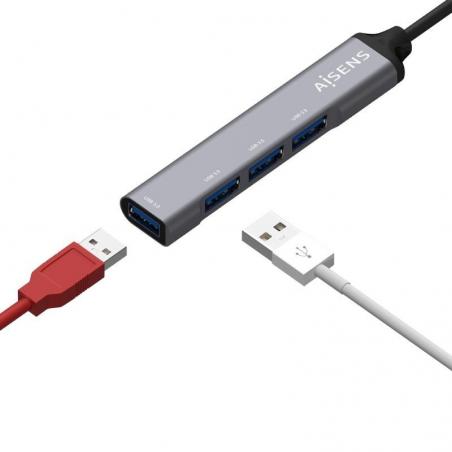 Hub USB 3.1 Tipo-C Aisens A109-0541/ 4 Puertos USB