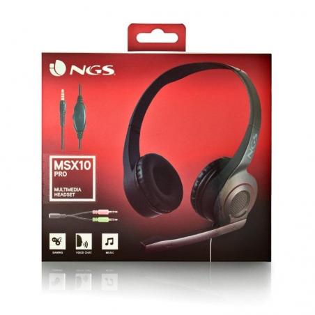 Auriculares NGS MSX 10 Pro/ con Micrófono/ Jack 3.5/ Negros