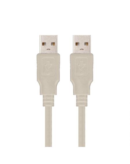 Cable USB 2.0 Nanocable 10.01.0302/ USB Macho - USB Macho/ 1m/ Beige