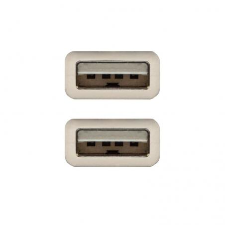 Cable USB 2.0 Nanocable 10.01.0302/ USB Macho - USB Macho/ 1m/ Beige