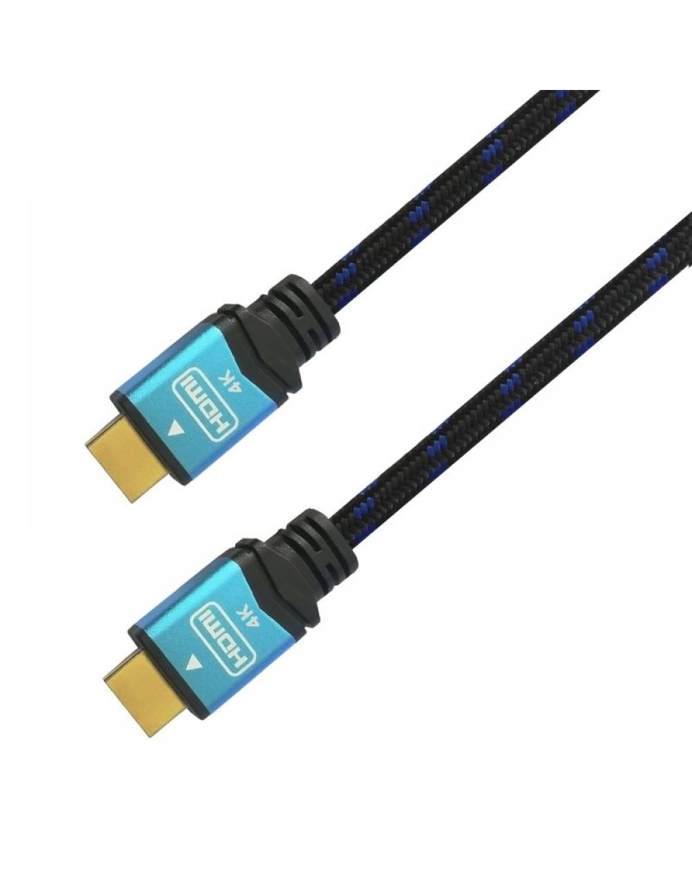 Cable HDMI 2.0 4K Aisens A120-0355/ HDMI Macho - HDMI Macho/ 0.5m/ Negro/ Azul - Imagen 1