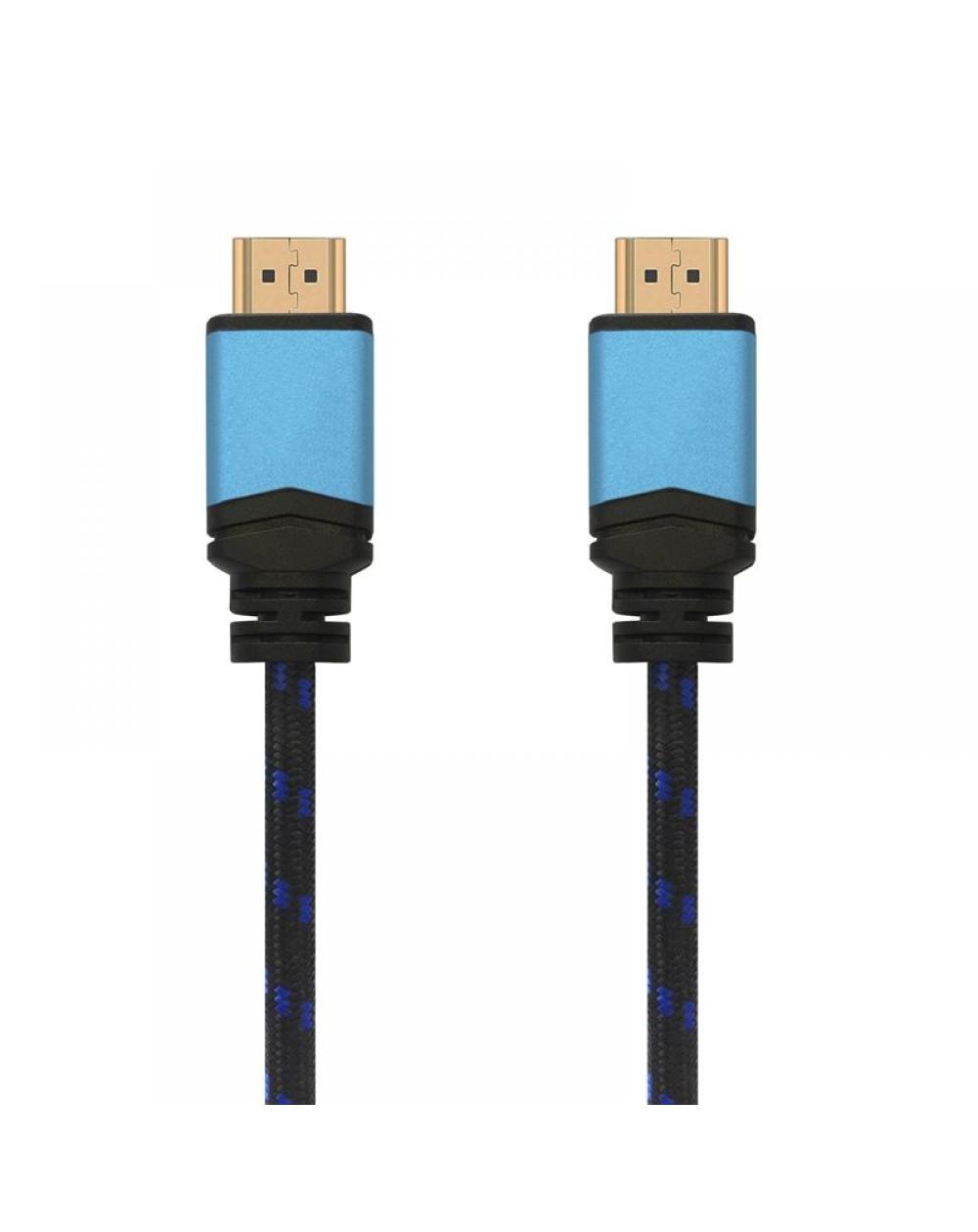 Cable HDMI 2.0 4K Aisens A120-0357/ HDMI Macho - HDMI Macho/ 2m/ Negro/ Azul - Imagen 1