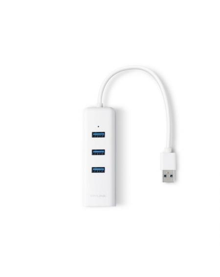 Hub USB 3.0 TP-Link UE330/ 3 Puertos USB/ 1 RJ45/ Blanco