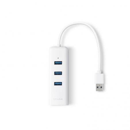 Hub USB 3.0 TP-Link UE330/ 3 Puertos USB/ 1 RJ45/ Blanco