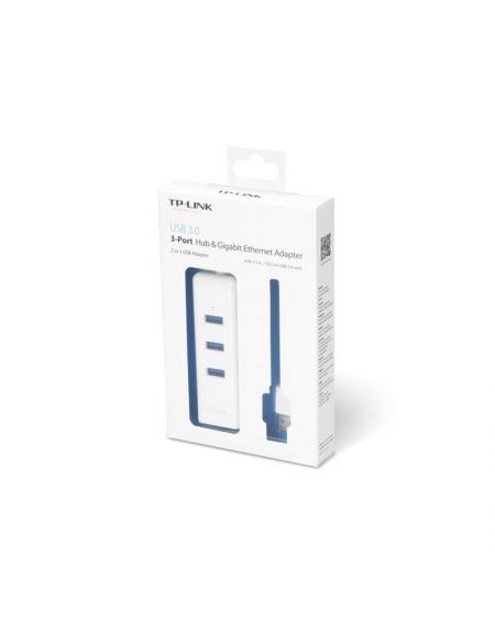 Hub USB 3.0 TP-Link UE330/ 3 Puertos USB/ 1 RJ45/ Blanco