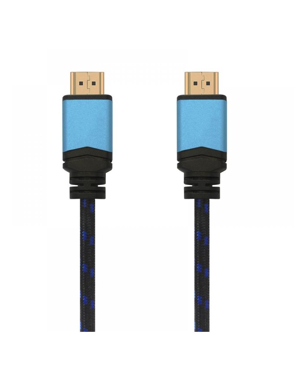 Cable HDMI 2.0 4K Aisens A120-0358/ HDMI Macho - HDMI Macho/ 3m/ Negro/ Azul - Imagen 1