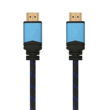 Cable HDMI 2.0 4K Aisens A120-0358/ HDMI Macho - HDMI Macho/ 3m/ Negro/ Azul - Imagen 1