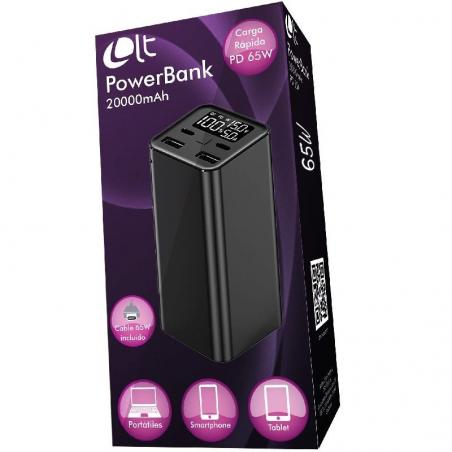 Batería Externa/Powerbank Leotec PowerBank 20000mAh PD 65W/ Compatible con Portátiles - Imagen 2