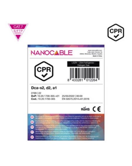Bobina de Cable SFTP PIMF AWG23 Nanocable 10.20.1700-305 Cat.7/ 305m/ Naranja