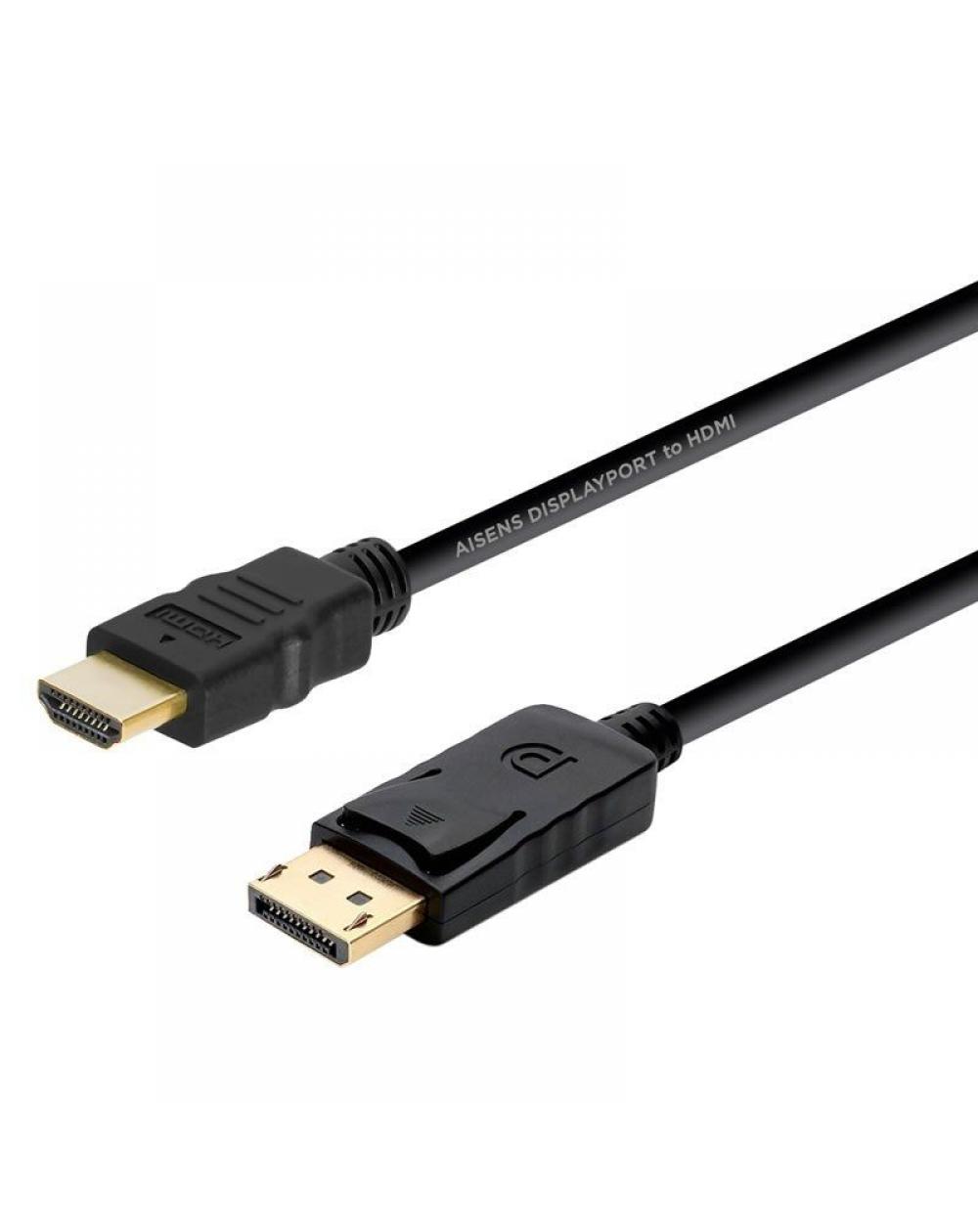 Cable Displayport Aisens A125-0364/ Displayport Macho - HDMI Macho/ 2m/ Negro - Imagen 1