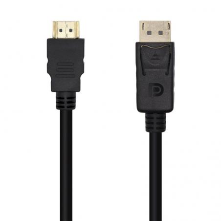 Cable Conversor Aisens A125-0459/ Displayport Macho - HDMI Macho/ 1m/ Negro - Imagen 1