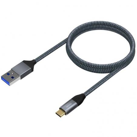 Cable USB 3.1 Aisens A107-0630/ USB Tipo-C Macho - USB Macho/ 50cm/ Gris