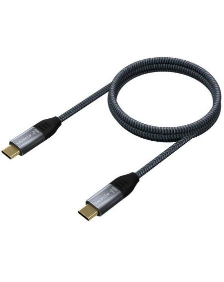 Cable USB 3.2 Tipo-C Aisens A107-0634/ USB Tipo-C Macho - USB Tipo-C Macho/ 2m/ Gris