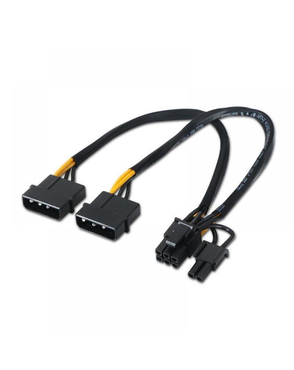 Cable Alimentación Tarjeta Gráfica Aisens A131-0165/ 2x Molex Macho - Molex 6+2 PIN Macho/ 0.2m - Imagen 1