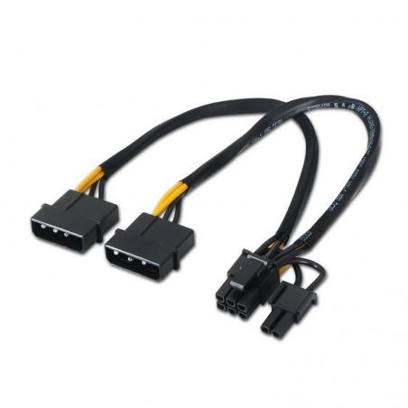 Cable Alimentación Tarjeta Gráfica Aisens A131-0165/ 2x Molex Macho - Molex 6+2 PIN Macho/ 0.2m - Imagen 1