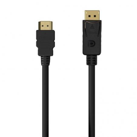 Cable Conversor Aisens A125-0551/ Displayport Macho - HDMI Macho/ 1.5m/ Negro