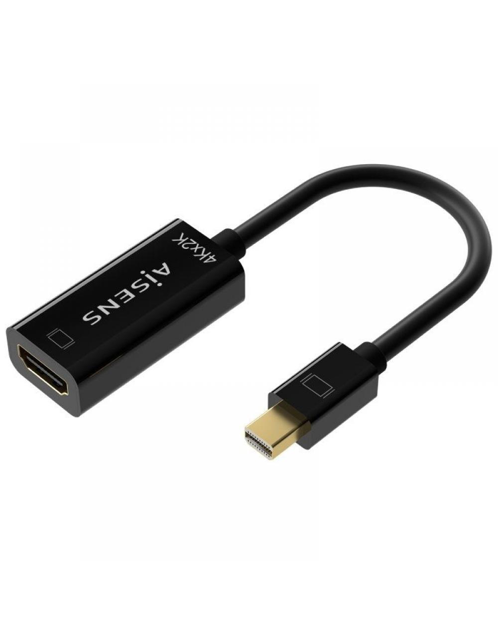 Cable Conversor Aisens A125-0643/ Mini Displayport Macho - HDMI Hembra/ 15cm/ Negro