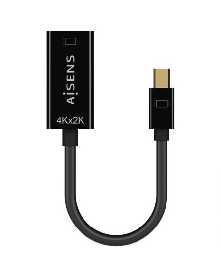 Cable Conversor Aisens A125-0643/ Mini Displayport Macho - HDMI Hembra/ 15cm/ Negro