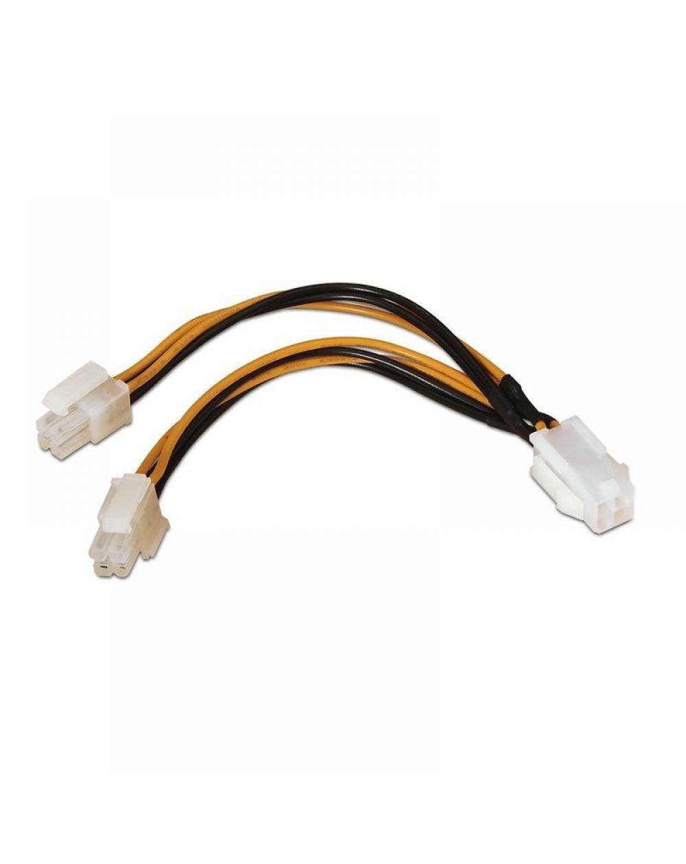 Cable Alimentación para Microprocesador Aisens A131-0166/ 4+4 PIN Macho - Molex 4 PIN Hembra/ 15cm - Imagen 1