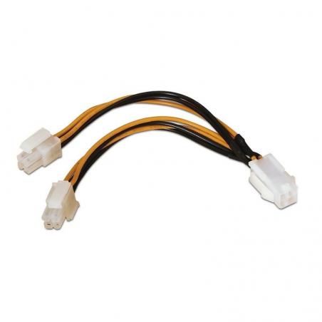 Cable Alimentación para Microprocesador Aisens A131-0166/ 4+4 PIN Macho - Molex 4 PIN Hembra/ 15cm - Imagen 1