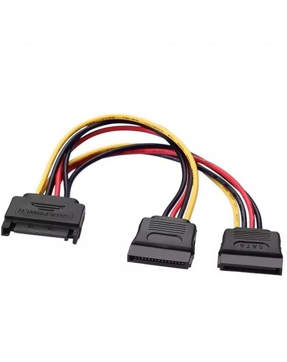 Cable Alimentación Aisens A131-0353/ SATA Macho - 2x SATA Hembra/ 20cm/ Negro - Imagen 1