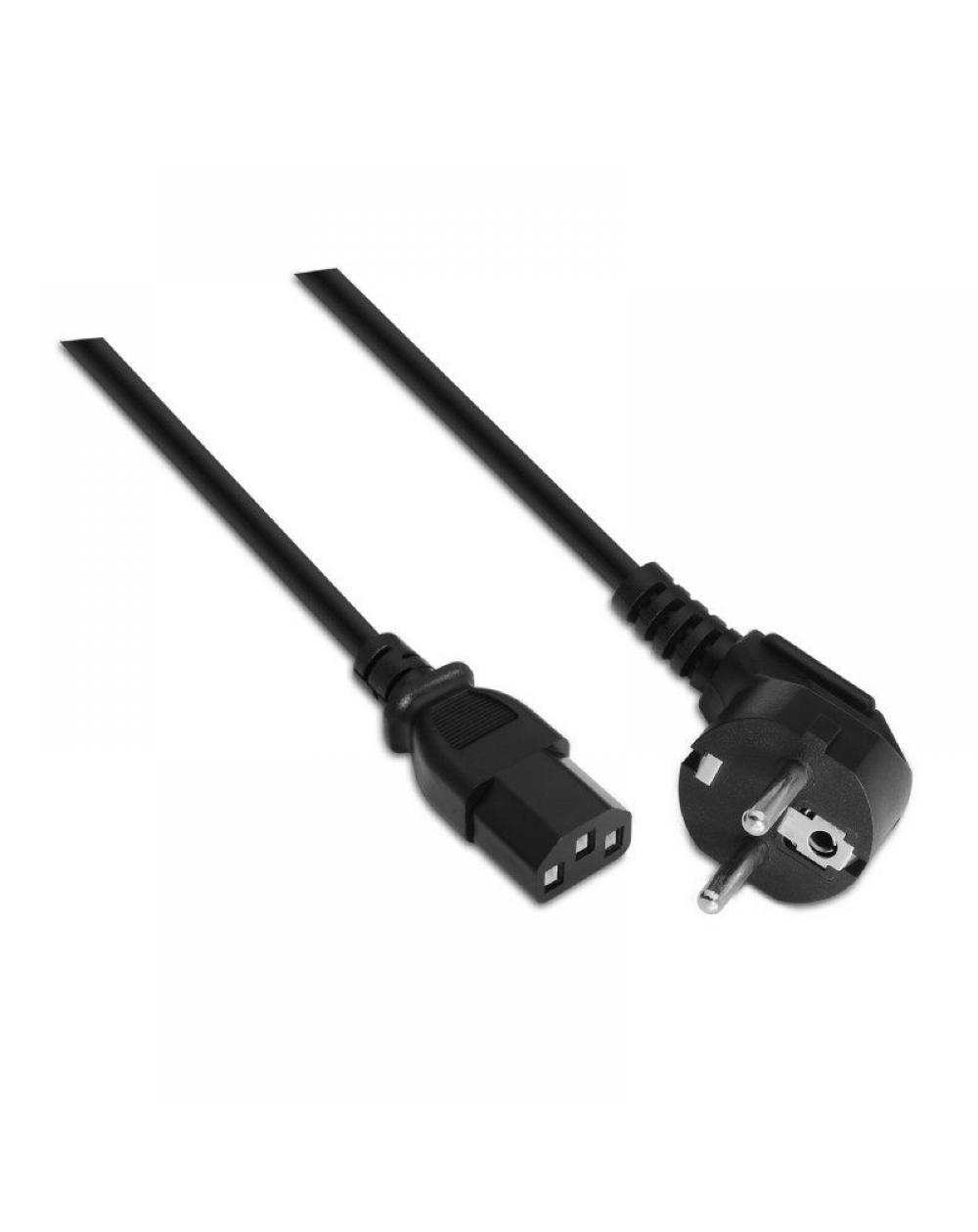 Cable Alimentación Aisens A132-0168/ Schuko Macho - C13 Hembra/ 3m/ Negro - Imagen 1