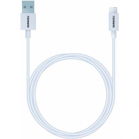 Cable USB 3.0 Tipo-C Duracell USB5031W/ USB Tipo-C Macho - USB Macho/ 1m/ Blanco - Imagen 1