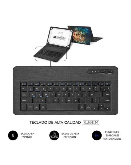 Funda con Teclado Subblim Keytab Pro Bluetooth para Tablets de 9'-11'/ León