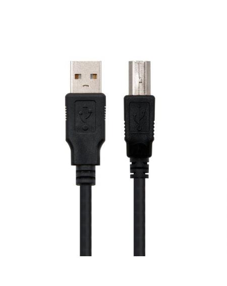 Cable USB 2.0 Impresora Nanocable 10.01.0102/ USB Macho - USB Macho/ 1m/ Negro