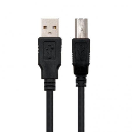 Cable USB 2.0 Impresora Nanocable 10.01.0102/ USB Macho - USB Macho/ 1m/ Negro