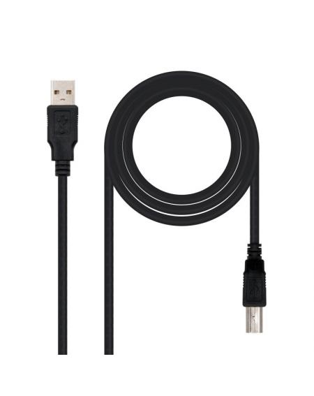 Cable USB 2.0 Impresora Nanocable 10.01.0102/ USB Macho - USB Macho/ 1m/ Negro