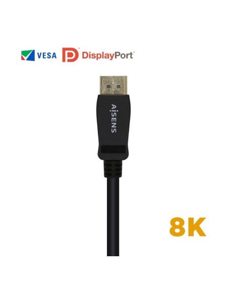 Cable Displayport 1.4 8K Aisens A149-0430/ Displayport Macho - Displayport Macho/ 0.5m/ Certificado/ Negro - Imagen 2