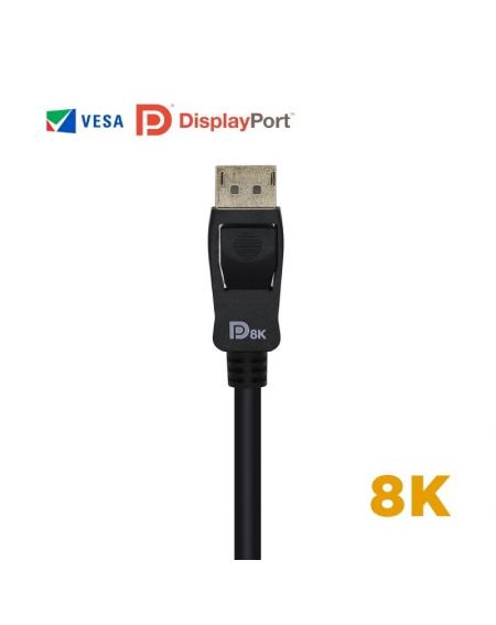 Cable Displayport 1.4 8K Aisens A149-0430/ Displayport Macho - Displayport Macho/ 0.5m/ Certificado/ Negro - Imagen 3