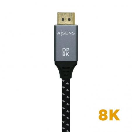 Cable Displayport 1.4 8K Aisens A149-0434/ Displayport Macho - Displayport Macho/ 0.5m/ Negro Gris - Imagen 2