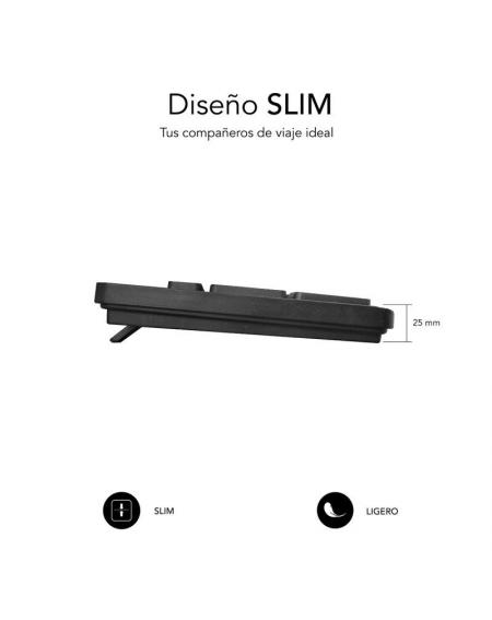 Teclado Subblim Business Slim Silencioso/ Negro