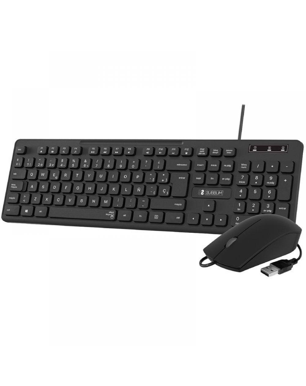 Teclado y Ratón Subblim Combo Business Slim CSSK01/ Negro