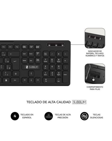 Teclado y Ratón Inalámbrico Subblim Combo Business Slim CSSW10/ Negro