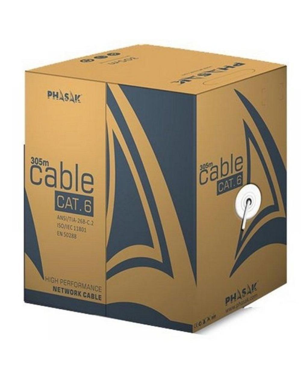 Bobina de Cable RJ45 FTP Phasak PHR 6312 Cat.6/ 305m/ Gris