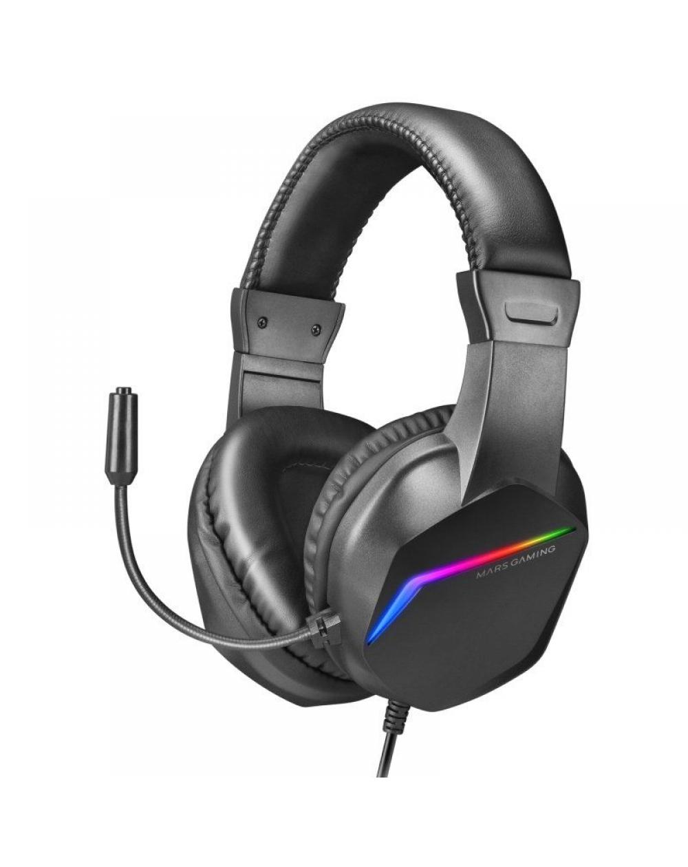 Auriculares Gaming con Micrófono Mars Gaming MH122/ Jack 3.5/ Negros