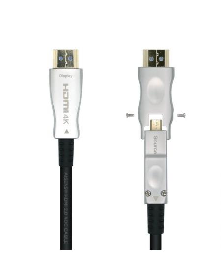 Cable HDMI 2.0 AOC 4K Desmontable Aisens A148-0513/ HDMI Macho / D Macho - HDMI Macho/ 40m/ Negro - Imagen 1